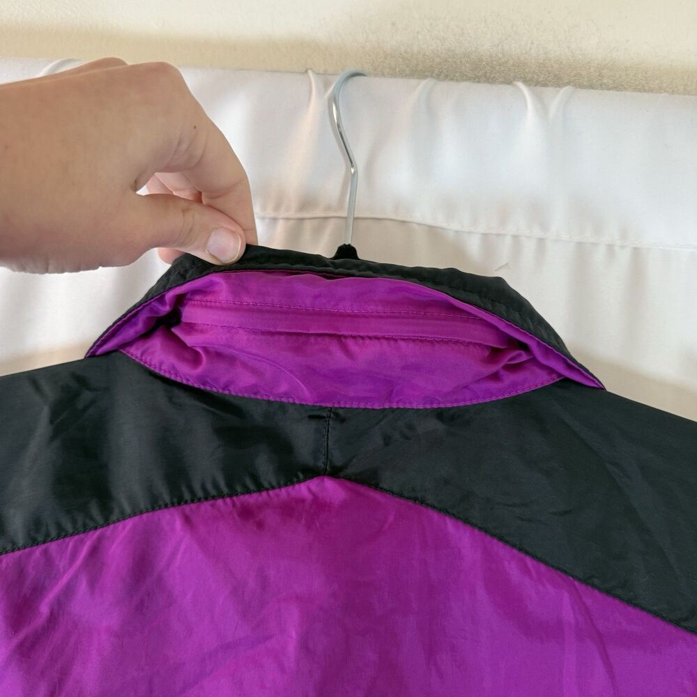 Vintage Nike Windbreaker Women's XL Purple Full Zip Hooded Zip Pockets - Picture 11 of 11
